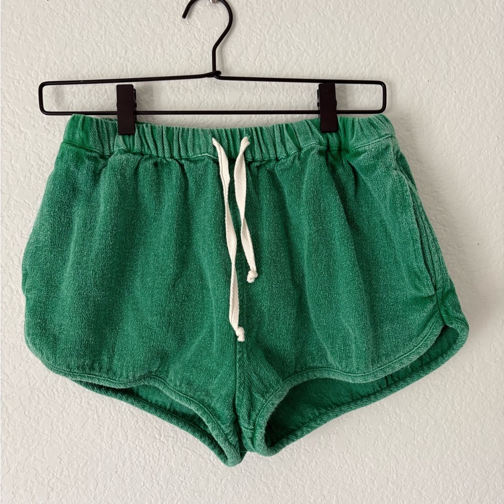 Free People Terry Cloth Drawstring Women’s Shorts - Green